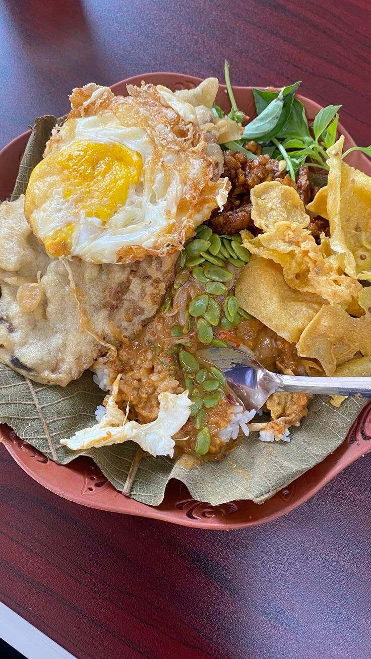 pap nasi pecel sepiring