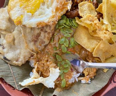 pap nasi pecel sepiring